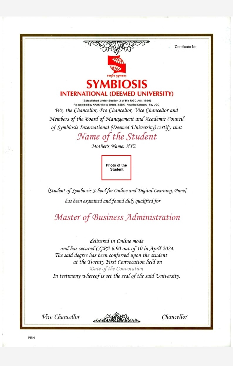 MBA Certificate